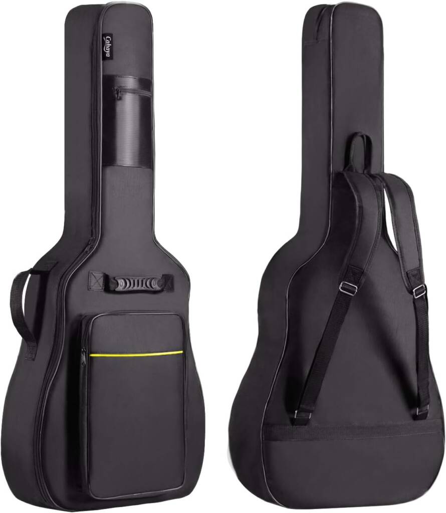 CAHAYA 41-Inch Acoustic Guitar Bag – Padded Water-Resistant Gig Bag with Dual Shoulder Straps, Black